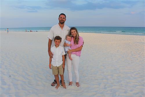 My husband, son, daughter, and I enjoying the beach!